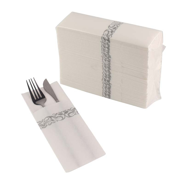 Serviettes jetables Airlaid avec pli de poche pour mariage