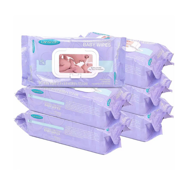Lingettes humides OEM personnalisées pour bébé, 80 pièces, soins de la peau, lingettes humides pour la bouche et les mains avec couvercle