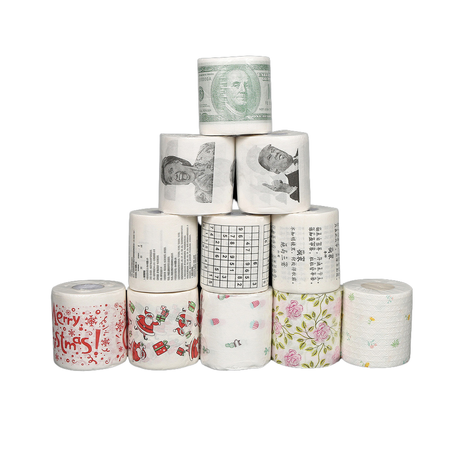 Funny Print 2 plis 250 feuilles de papier toilette rouleau de papier hygiénique pour un usage domestique ou une salle de lavage de restaurant